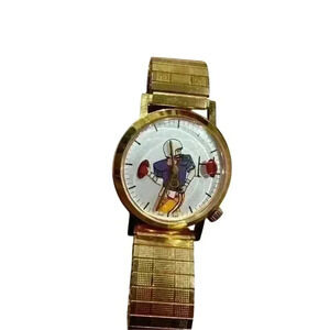 Spiro Agnew Vintage Boxer Motif Gold-Tone‎ Unisex Wristwatch Analog